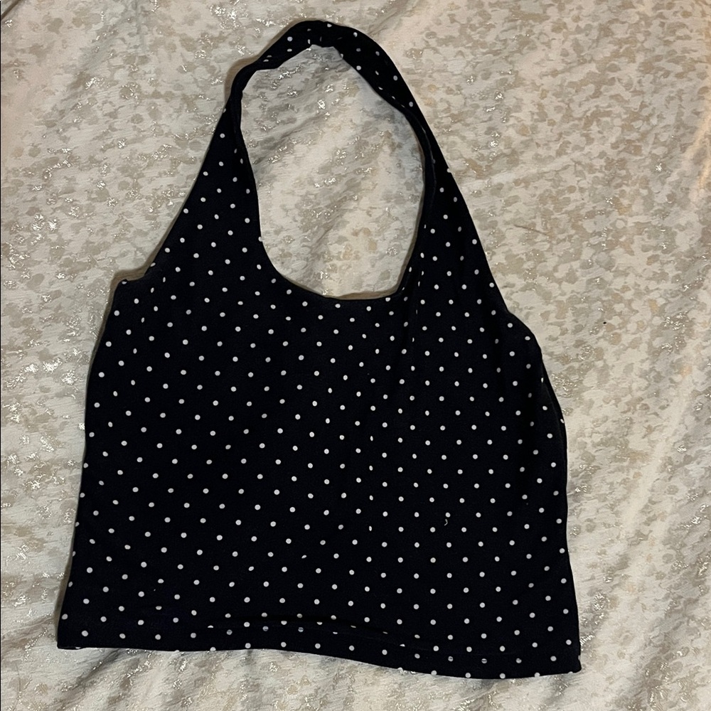 Black and White Polka Dot Crop Top
